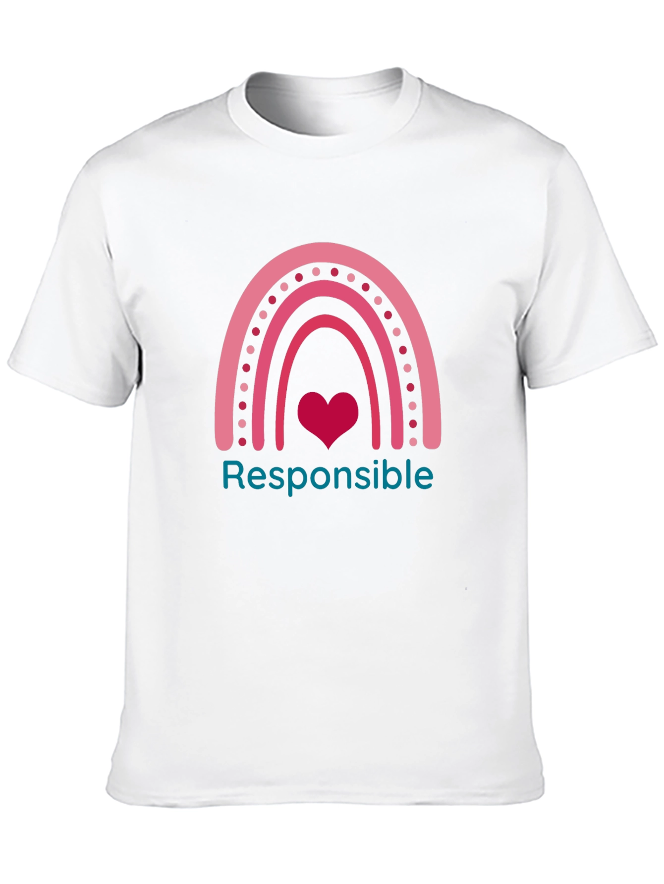 Responsible Rainbow Heart Graphic Tee - Black