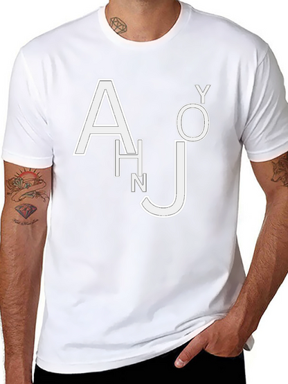 Trendy Black T-Shirt with White Letter Design