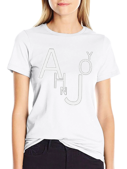 Trendy Black T-Shirt with White Letter Design