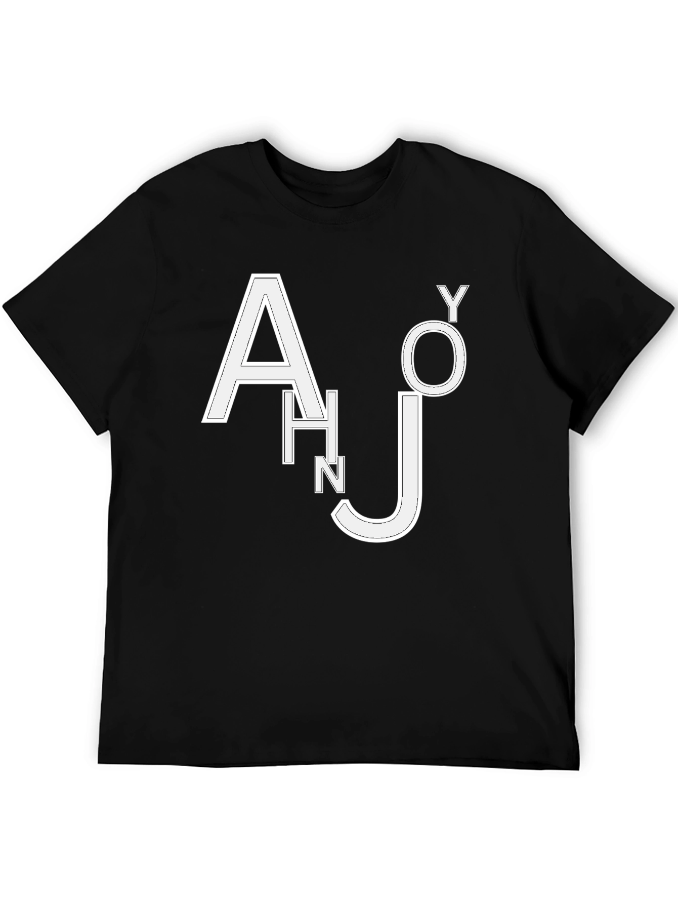 Trendy Black T-Shirt with White Letter Design