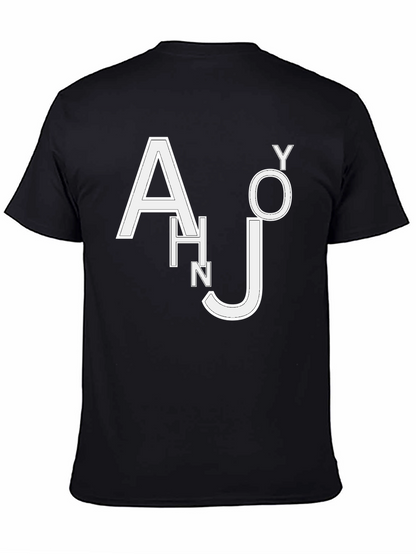 Trendy Black T-Shirt with White Letter Design