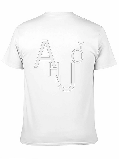 Trendy Black T-Shirt with White Letter Design