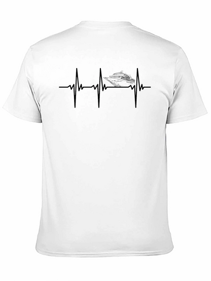Boat Heartbeat Graphic Tee - Boating Lover T-Shirt