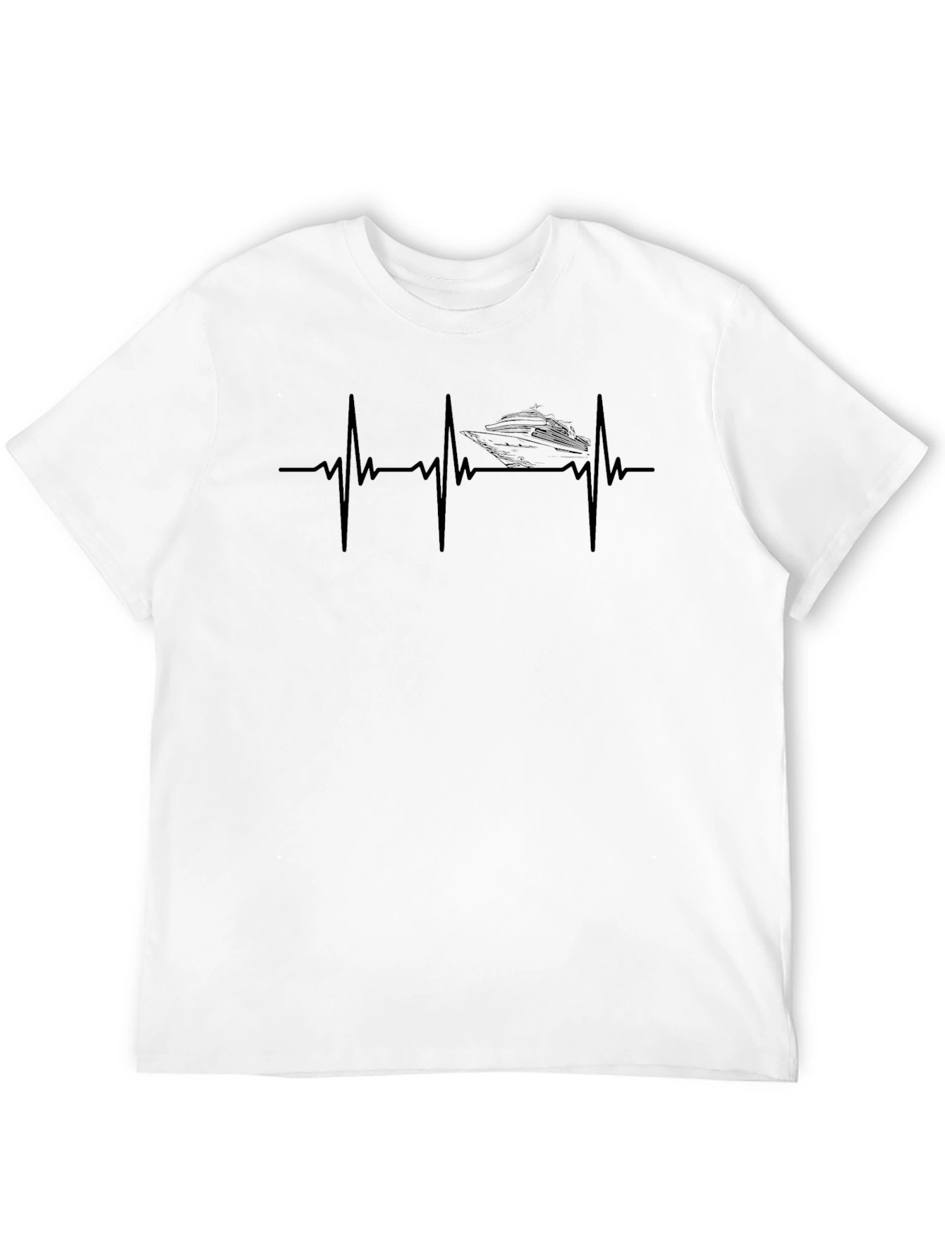 Boat Heartbeat Graphic Tee - Boating Lover T-Shirt