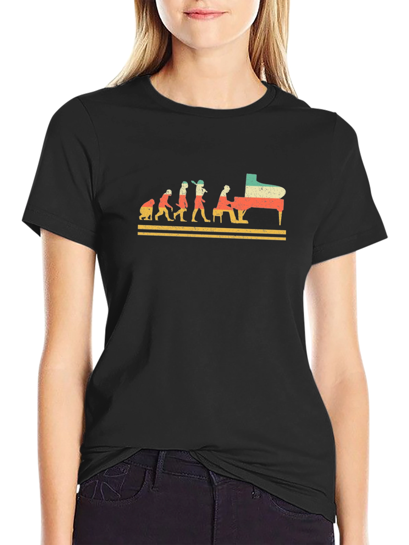 Piano Evolution Graphic Tee - Musician Gift
