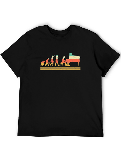 Piano Evolution Graphic Tee - Musician Gift