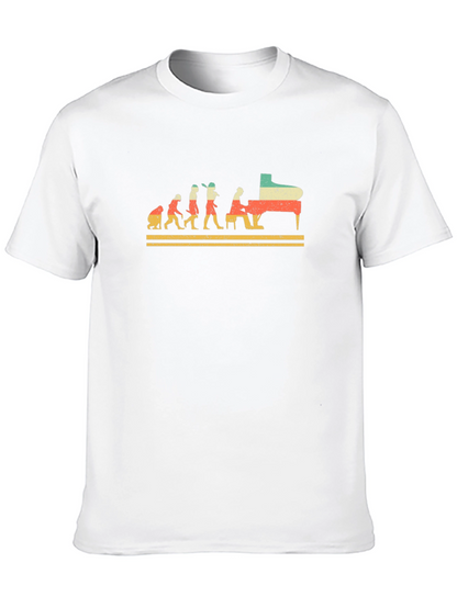 Piano Evolution Graphic Tee - Musician Gift