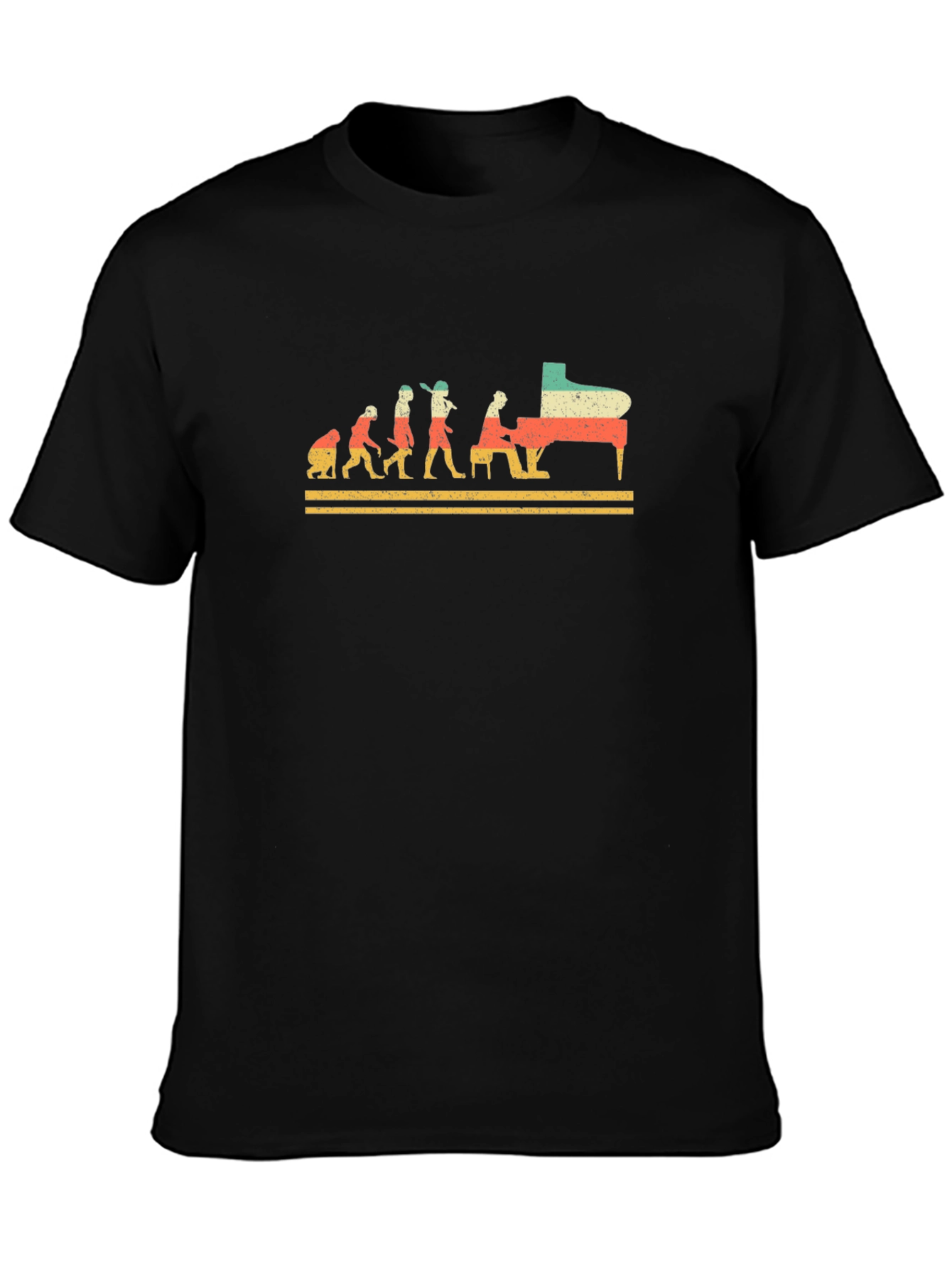 Piano Evolution Graphic Tee - Musician Gift