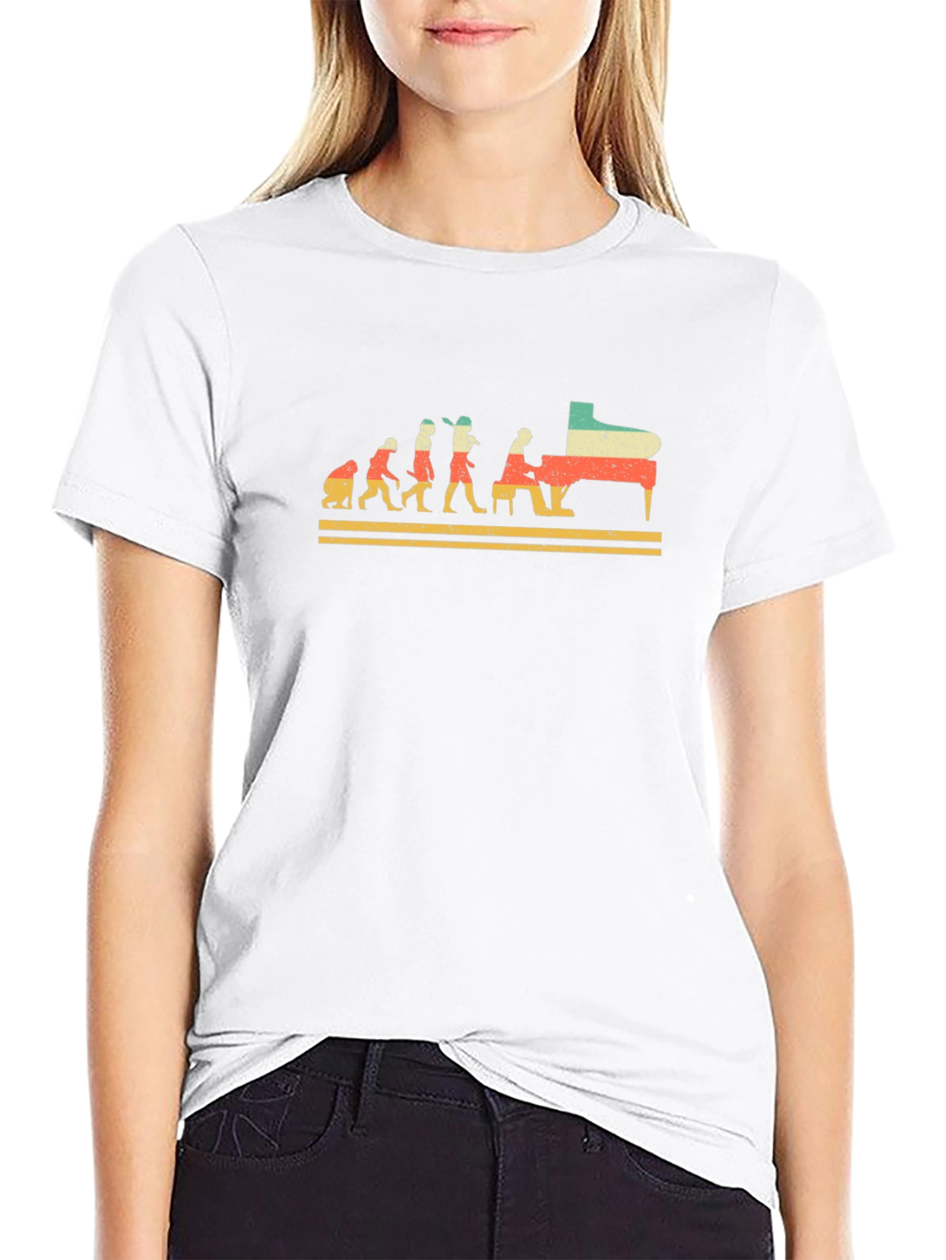 Piano Evolution Graphic Tee - Musician Gift