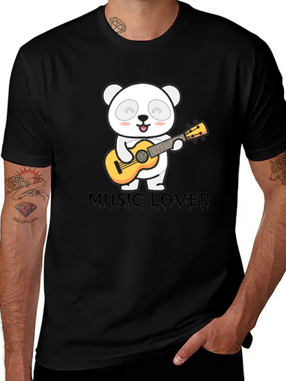 Panda Music Lover Graphic T-Shirt