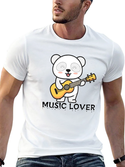 Panda Music Lover Graphic T-Shirt