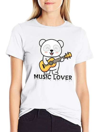 Panda Music Lover Graphic T-Shirt