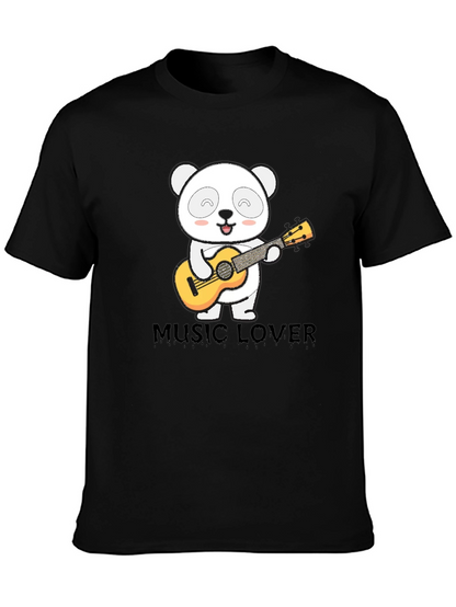 Panda Music Lover Graphic T-Shirt