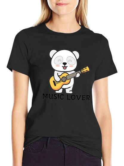 Panda Music Lover Graphic T-Shirt