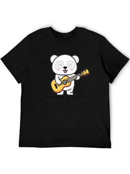 Panda Music Lover Graphic T-Shirt
