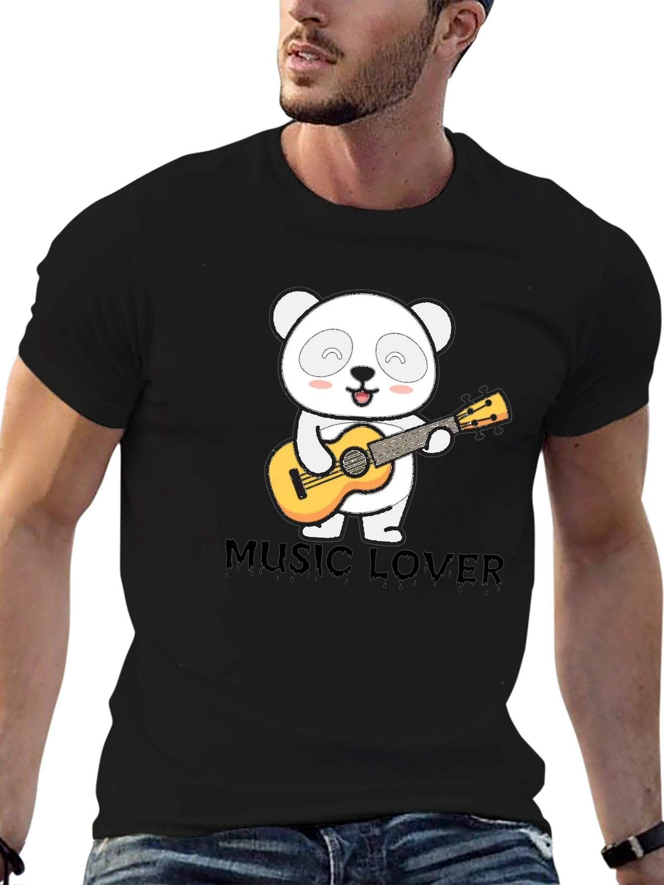 Panda Music Lover Graphic T-Shirt