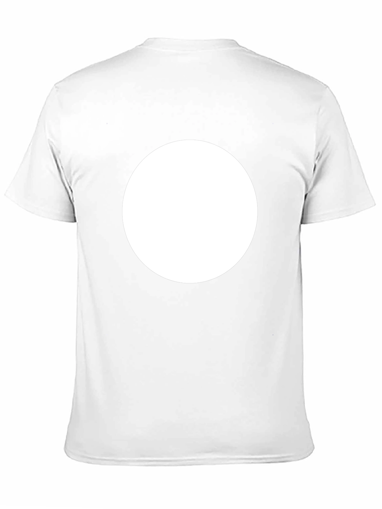 Mens Black Crew Neck T-Shirt with White Circle