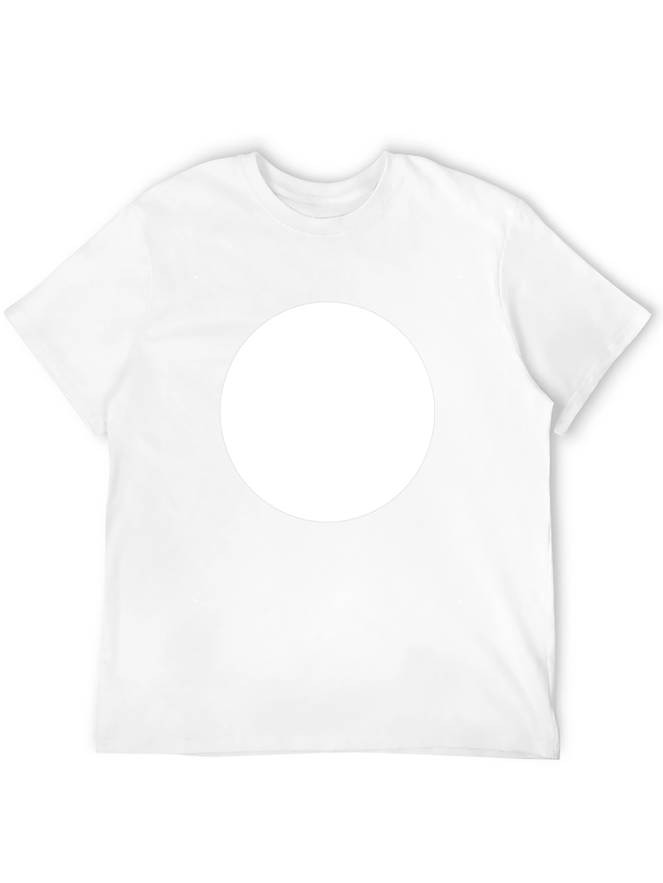 Mens Black Crew Neck T-Shirt with White Circle