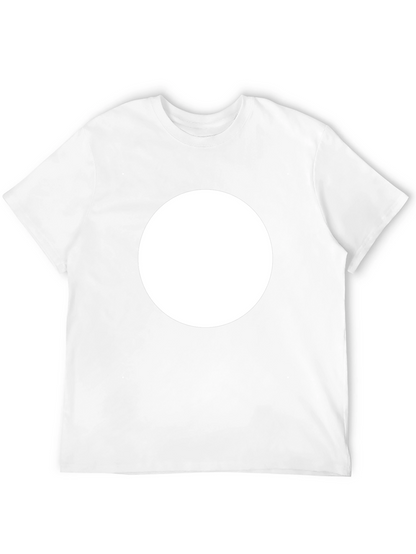 Mens Black Crew Neck T-Shirt with White Circle