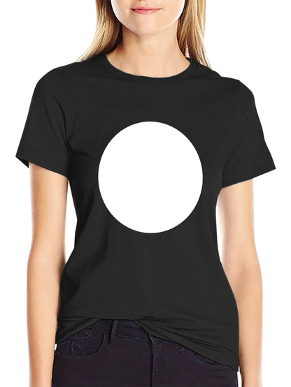 Mens Black Crew Neck T-Shirt with White Circle