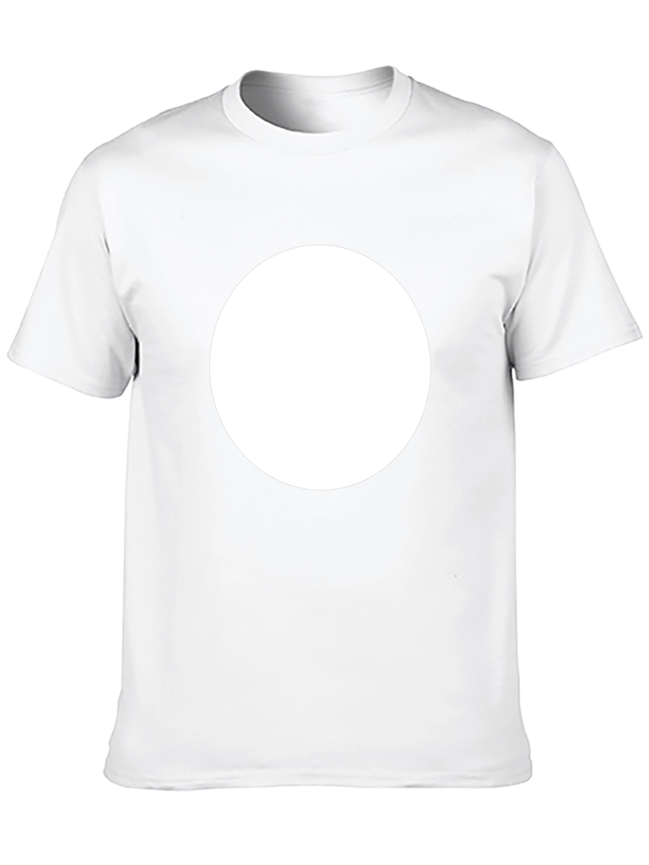 Mens Black Crew Neck T-Shirt with White Circle