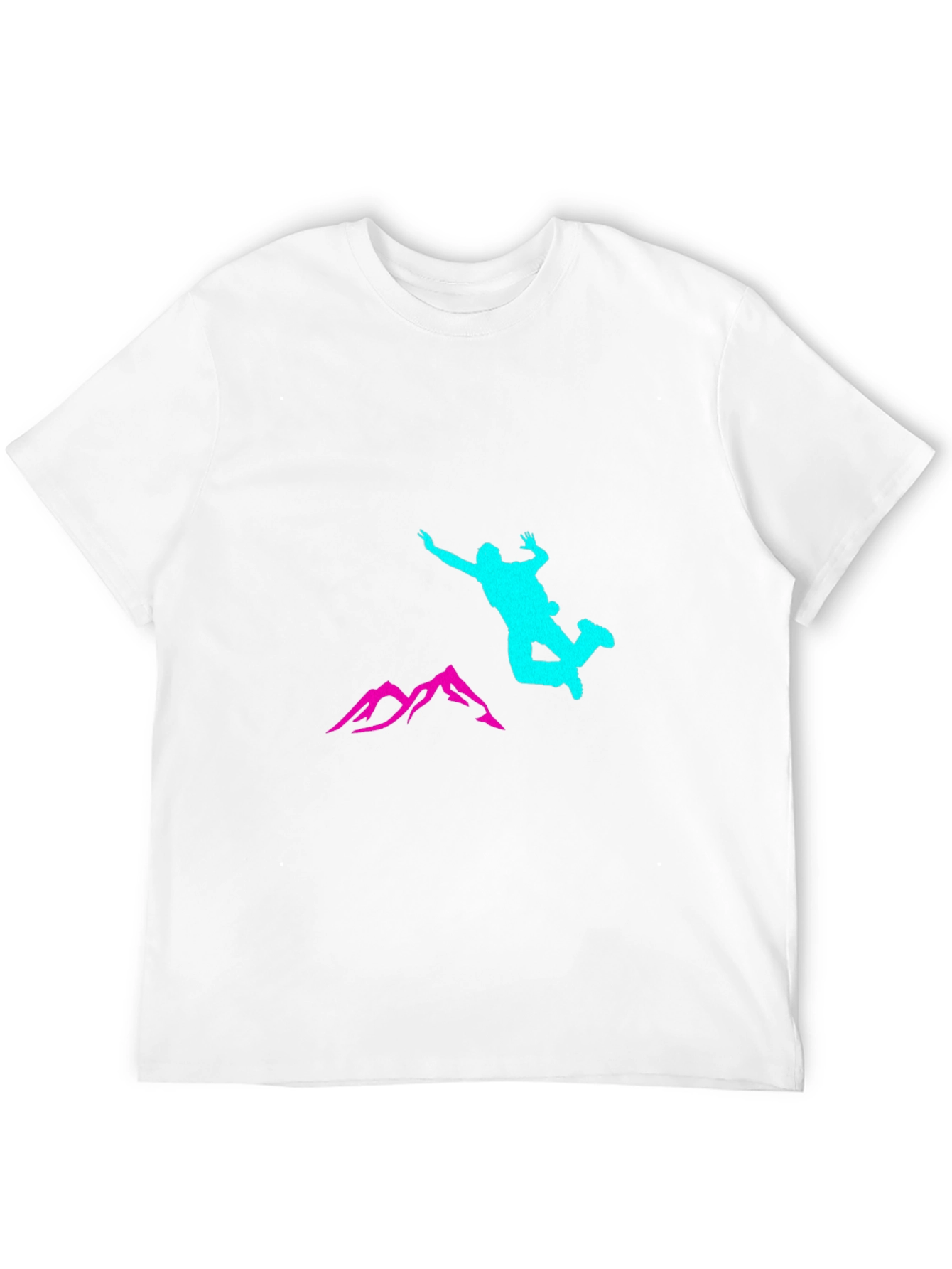 Black Adventure T-Shirt with Skydiver and Mountain Design
