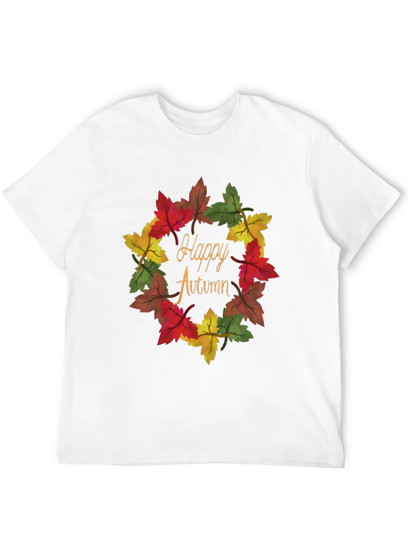 Happy Autumn Leaf Wreath Graphic Tee