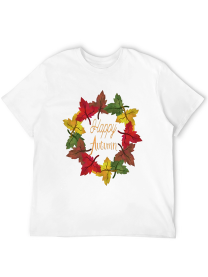 Happy Autumn Leaf Wreath Graphic Tee
