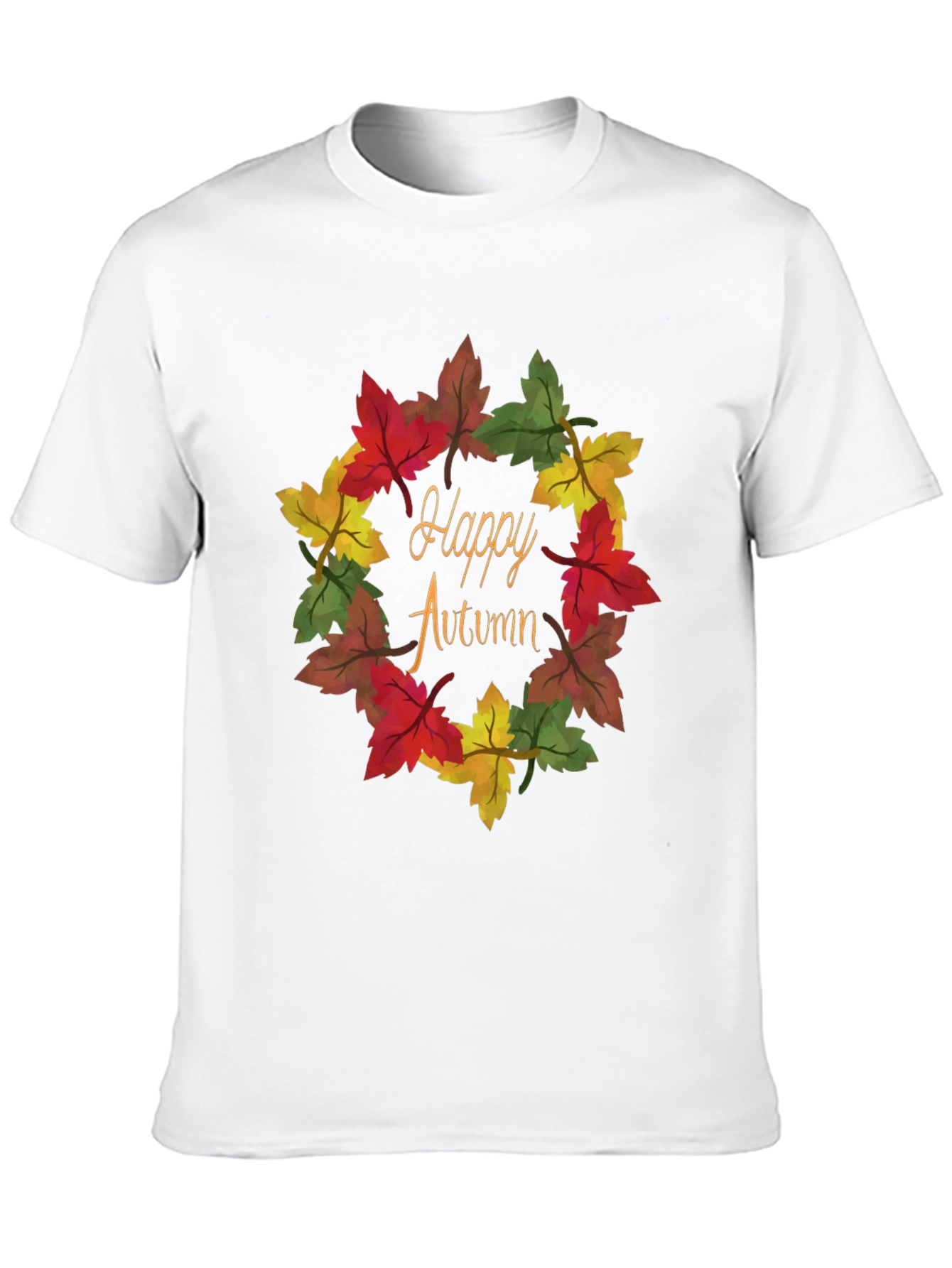Happy Autumn Leaf Wreath Graphic Tee
