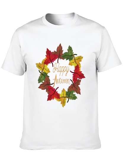 Happy Autumn Leaf Wreath Graphic Tee