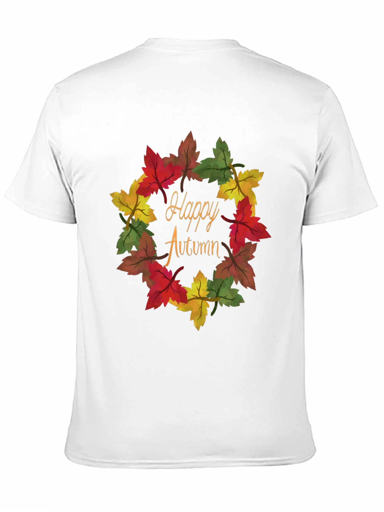 Happy Autumn Leaf Wreath Graphic Tee