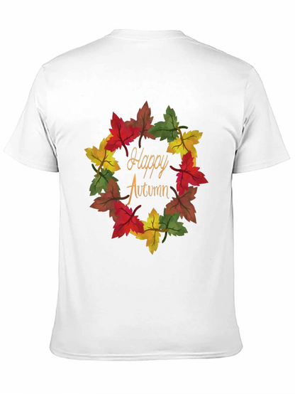 Happy Autumn Leaf Wreath Graphic Tee