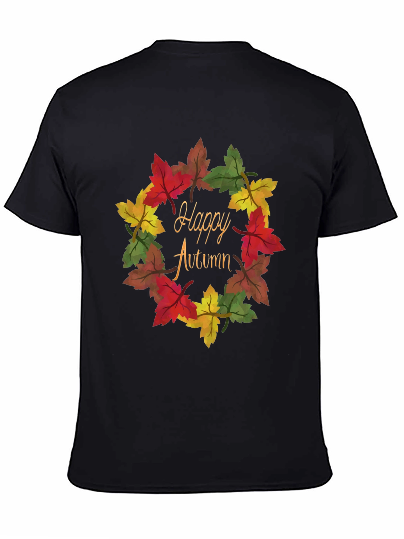 Happy Autumn Leaf Wreath Graphic Tee