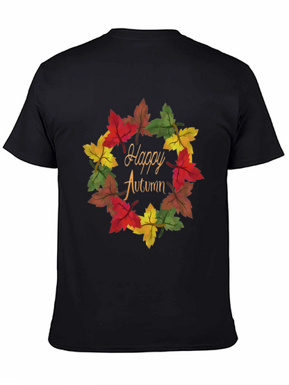 Happy Autumn Leaf Wreath Graphic Tee
