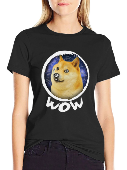 Doge Space Meme Black T-Shirt - Much Wow!