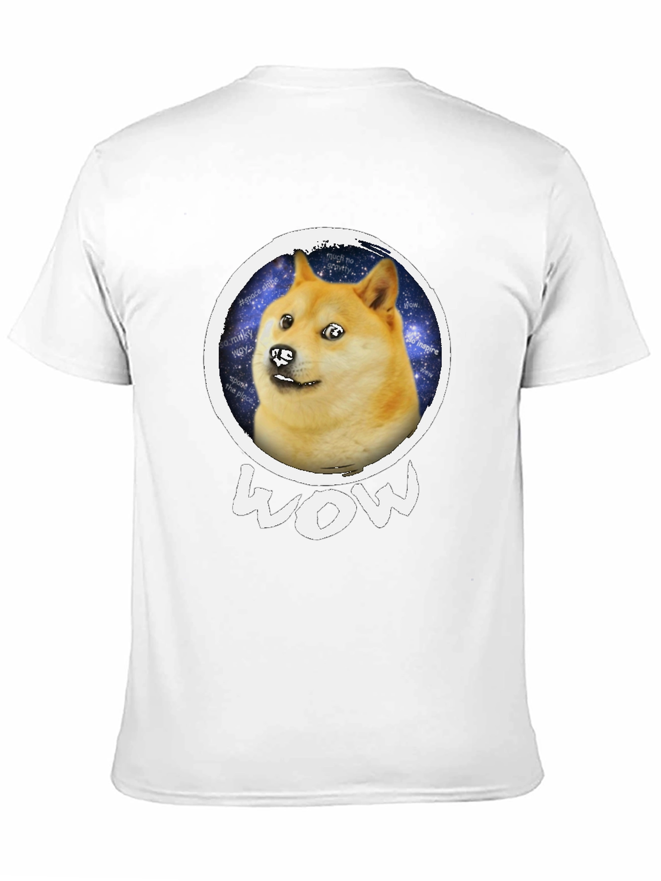 Doge Space Meme Black T-Shirt - Much Wow!