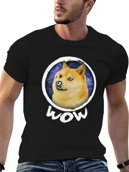 Doge Space Meme Black T-Shirt - Much Wow!