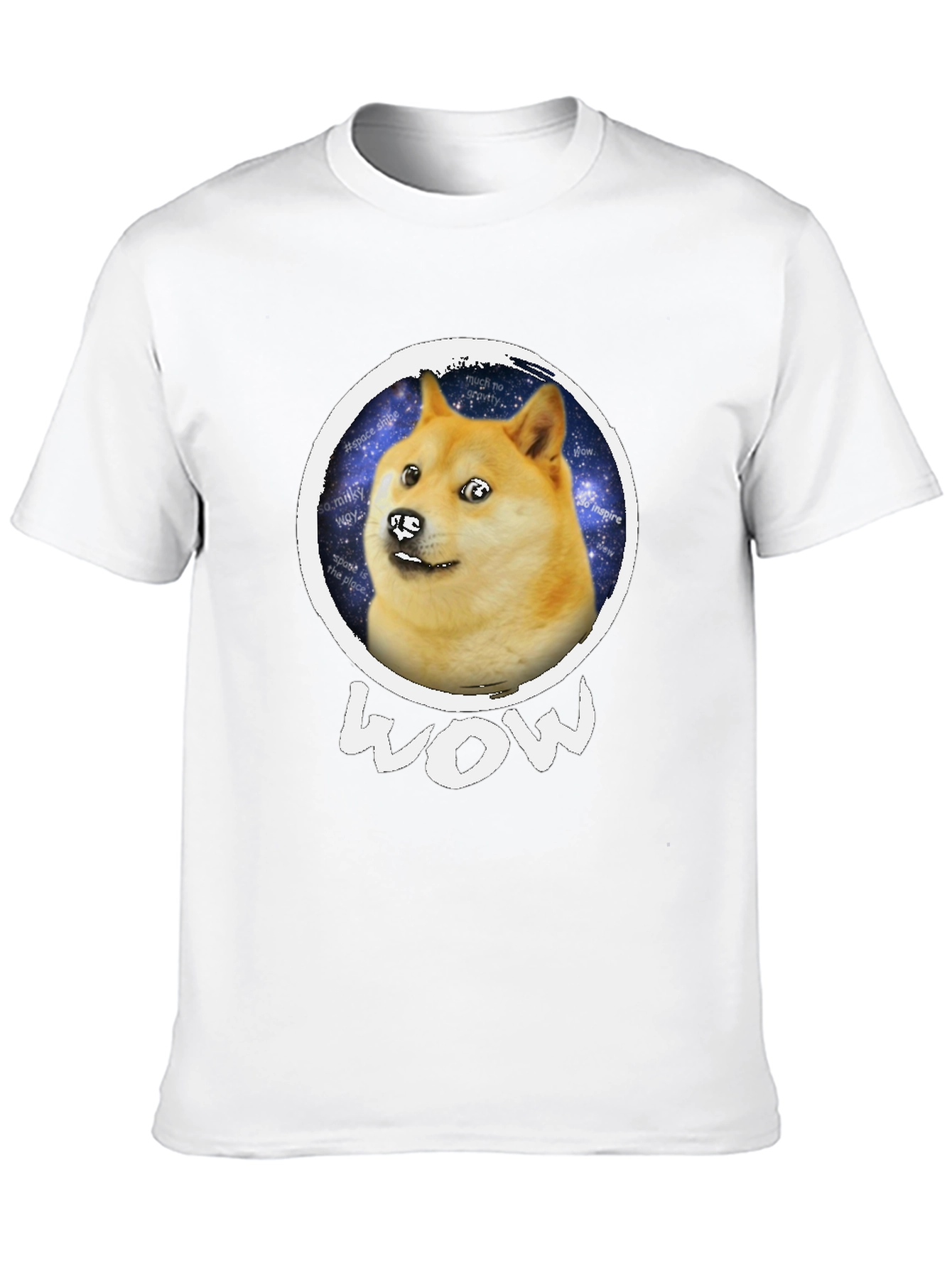 Doge Space Meme Black T-Shirt - Much Wow!