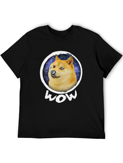 Doge Space Meme Black T-Shirt - Much Wow!