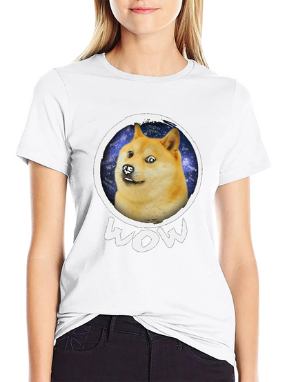 Doge Space Meme Black T-Shirt - Much Wow!