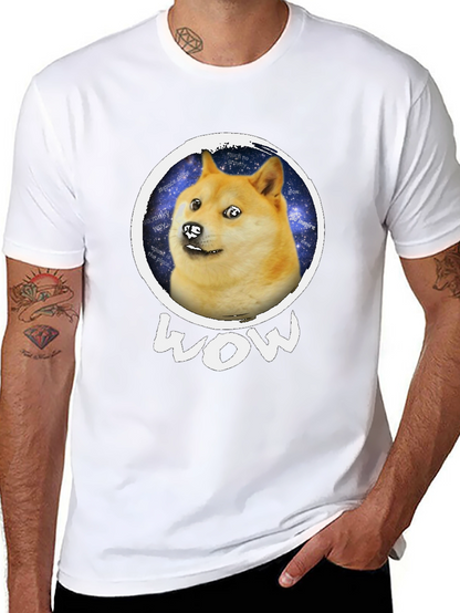 Doge Space Meme Black T-Shirt - Much Wow!