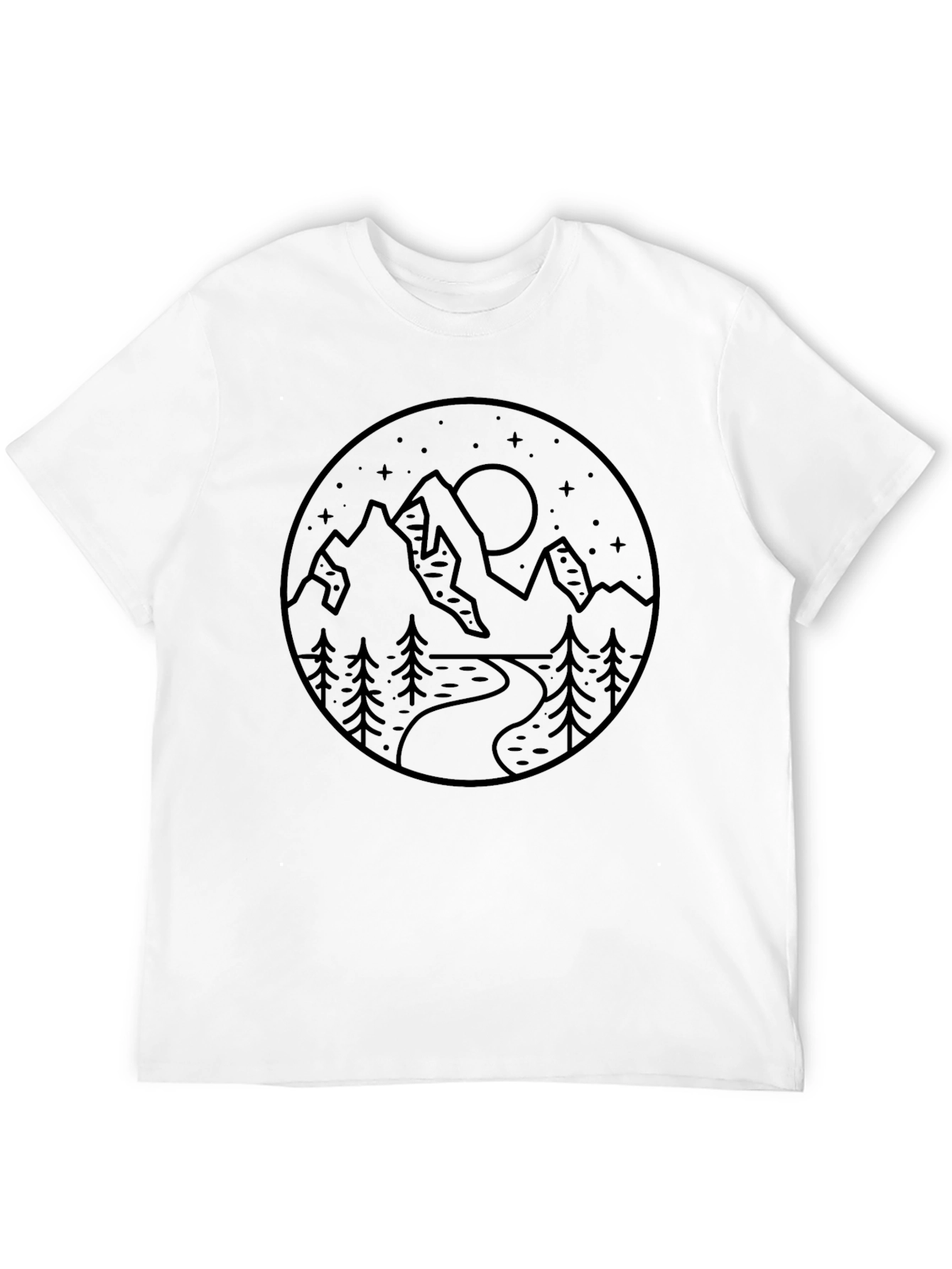 Mountain Scene Graphic Black T-Shirt