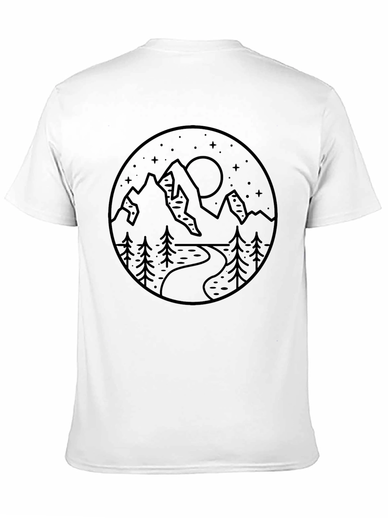 Mountain Scene Graphic Black T-Shirt