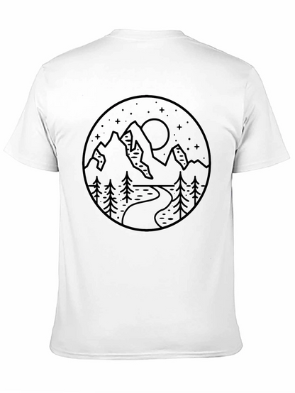 Mountain Scene Graphic Black T-Shirt