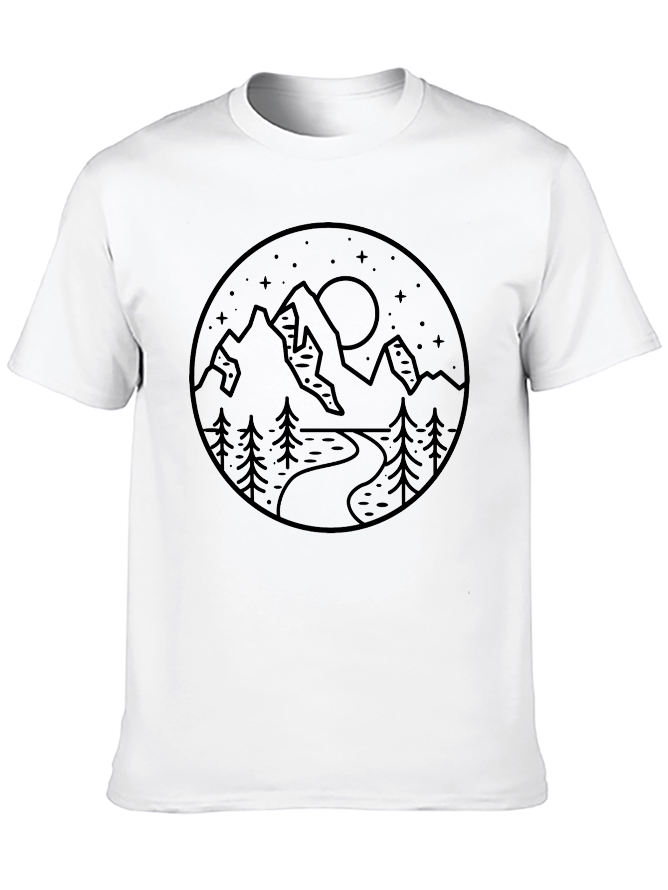 Mountain Scene Graphic Black T-Shirt