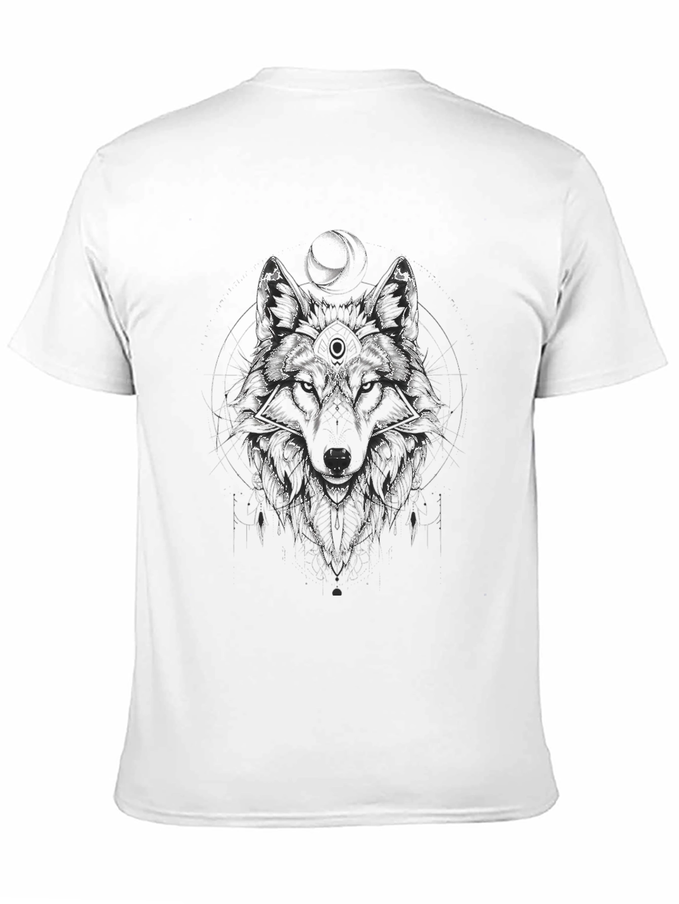 Wolf Graphic Print Tee - Mens Black T-Shirt