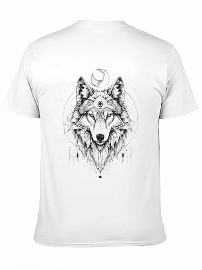 Wolf Graphic Print Tee - Mens Black T-Shirt