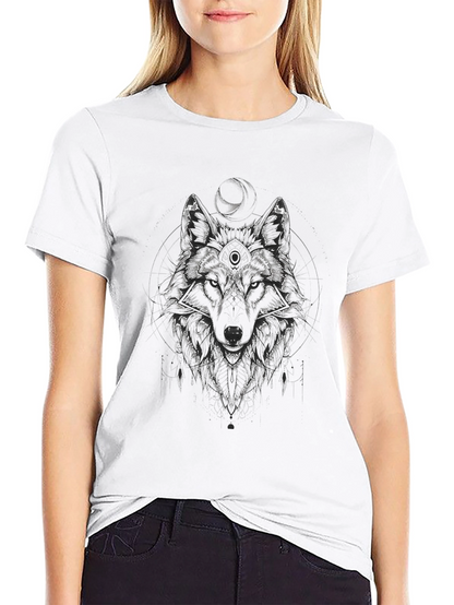Wolf Graphic Print Tee - Mens Black T-Shirt