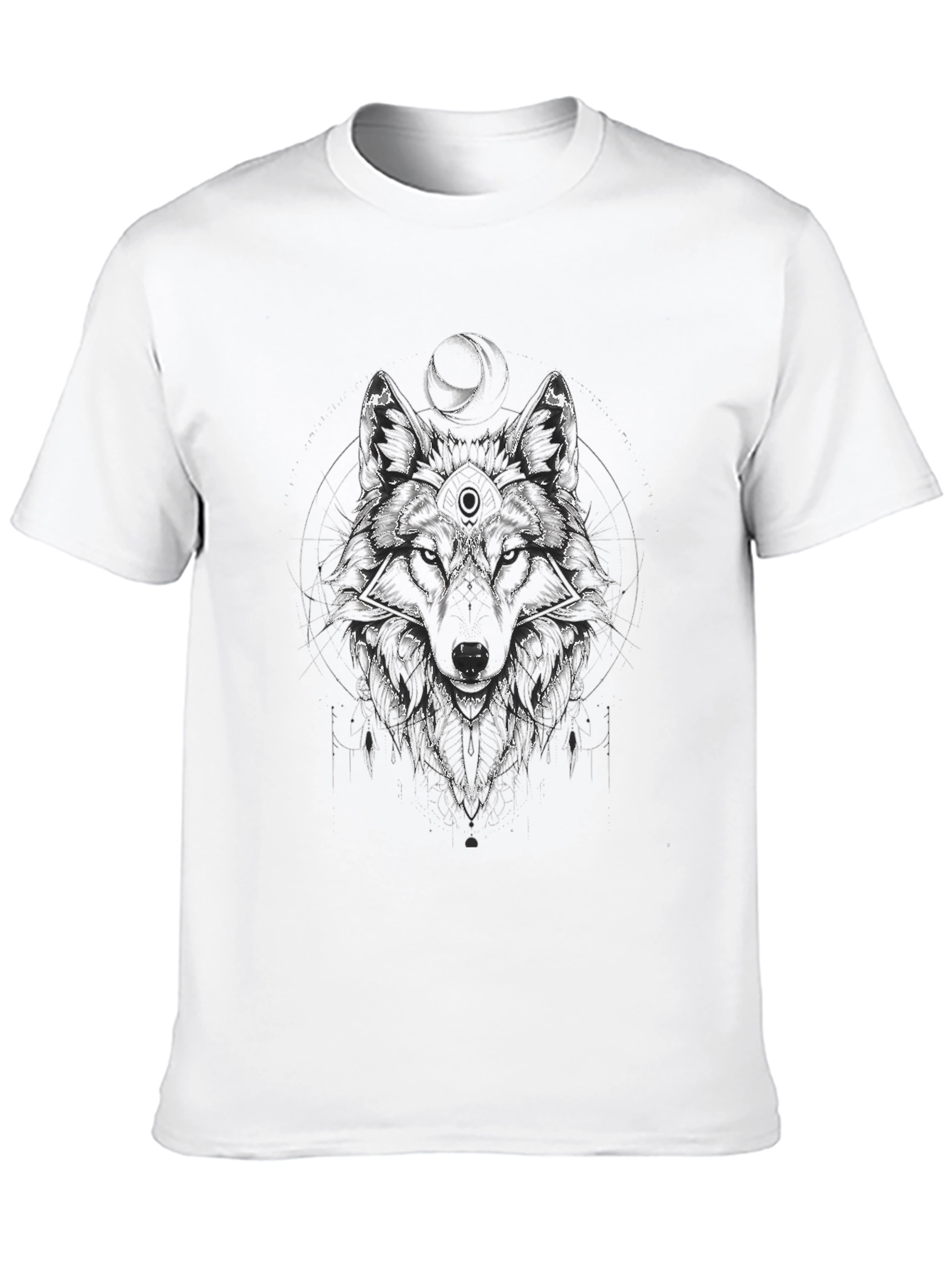 Wolf Graphic Print Tee - Mens Black T-Shirt
