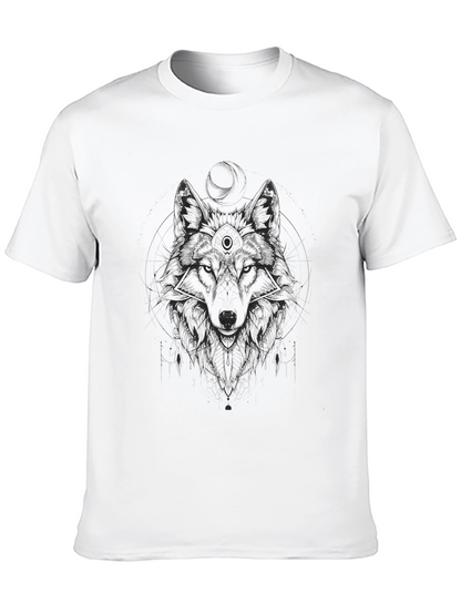 Wolf Graphic Print Tee - Mens Black T-Shirt